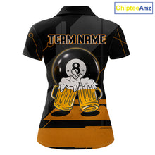 Load image into Gallery viewer, Funny Beer Play Pool 8 Ball Women's Billiard Team Shirt Custom Billiard Polo &amp; 1/4 Zip Attire NYN2471