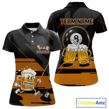 Load image into Gallery viewer, Funny Beer Play Pool 8 Ball Women's Billiard Team Shirt Custom Billiard Polo &amp; 1/4 Zip Attire NYN2471