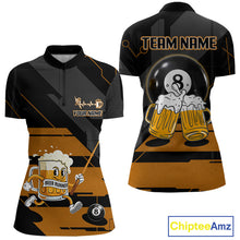 Load image into Gallery viewer, Funny Beer Play Pool 8 Ball Women's Billiard Team Shirt Custom Billiard Polo &amp; 1/4 Zip Attire NYN2471