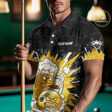 Load image into Gallery viewer, Funny Smoke Beer Pool 9 Ball Men's Billiard Team Shirt Custom Billiard Polo &amp; 1/4 Zip Attire NYN2472
