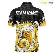 Load image into Gallery viewer, Funny Smoke Beer Pool 9 Ball Men's Billiard Team Shirt Custom Billiard Polo &amp; 1/4 Zip Attire NYN2472