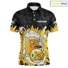 Load image into Gallery viewer, Funny Smoke Beer Pool 9 Ball Men's Billiard Team Shirt Custom Billiard Polo &amp; 1/4 Zip Attire NYN2472