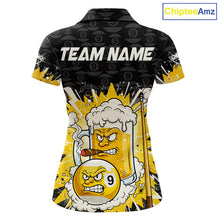 Load image into Gallery viewer, Funny Shamrock Pool 9 Ball &amp; 8 Ball Women's Billiard Team Shirt Custom Patrick Day Billiard Attire NYN2473