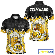 Load image into Gallery viewer, Funny Smoke Beer Pool 9 Ball Men's Billiard Team Shirt Custom Billiard Polo &amp; 1/4 Zip Attire NYN2472