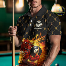 Load image into Gallery viewer, Beer &amp; Funny Bull Play Pool 8 Ball Men Billiard Team Shirt Custom Billiard Polo &amp; 1/4 Zip Attire NYN2475