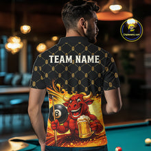 Load image into Gallery viewer, Beer &amp; Funny Bull Play Pool 8 Ball Men Billiard Team Shirt Custom Billiard Polo &amp; 1/4 Zip Attire NYN2475