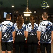 Load image into Gallery viewer, White And Blue Claws 8 Ball Billiard Pool Shirt For Men Custom Billiard Attire Team Jersey NYN3064