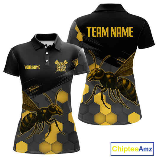 Custom Women's Darts Jersey With Ebony & Amber Honeycomb Bee For Darts Jersey NYN0275