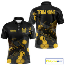 Load image into Gallery viewer, Custom Men's Darts Jersey With Ebony &amp; Amber Honeycomb Bee For Darts Jersey NYN0275