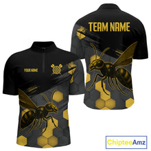 Load image into Gallery viewer, Custom Men's Darts Jersey With Ebony &amp; Amber Honeycomb Bee For Darts Jersey NYN0275