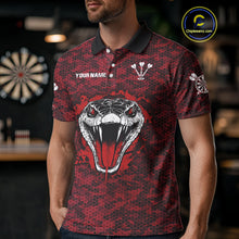Load image into Gallery viewer, Men’s Darts Team Shirt Featuring Fierce Scarlet Cobra Head Snakeskin Pattern NYN0279
