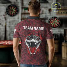 Load image into Gallery viewer, Men’s Darts Team Shirt Featuring Fierce Scarlet Cobra Head Snakeskin Pattern NYN0279