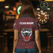 Load image into Gallery viewer, Women’s Darts Team Shirt Featuring Fierce Scarlet Cobra Head Snakeskin Pattern NYN0279