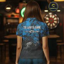 Load image into Gallery viewer, Women's Custom Darts Jersey With Blue Grunge Honeycomb Bee Pattern NYN0282