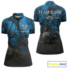 Load image into Gallery viewer, Women's Custom Darts Jersey With Blue Grunge Honeycomb Bee Pattern NYN0282