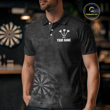 Load image into Gallery viewer, Custom Men's Darts Shirt With Shadow Bison &amp; Cracked Stone Texture, Darts Jersey NYN0284