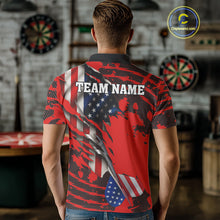 Load image into Gallery viewer, Custom American Flag Dart Arrow Black &amp; Red Dart Men Polo Shirt Patriotic Dart Jerseys NYN1626