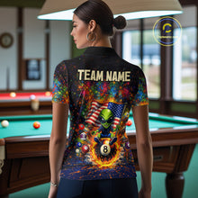 Load image into Gallery viewer, Colorful Splatter Funny Alien Fire 8 Ball Women Billiards Shirt Personalized Pool Balls Billiard Attire NYN2687
