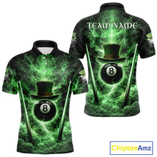 Load image into Gallery viewer, St Patrick's Day Green Smokes Ball 8 Billiards Pool Sticks Shirt For Men Custom Billiard Balls Attire NYN2692