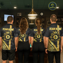 Load image into Gallery viewer, Polynesian Tribal Gold Crown 8 Ball Billiard Pool Shirt For Men Custom Outfits Billiard Team Attire NYN3218