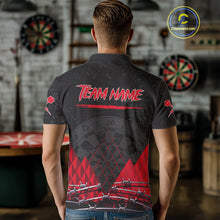 Load image into Gallery viewer, Barbed Wire &amp; Grunge Dartboard Red Darts Shirt  For Men - Custom Name For Players NYN0548