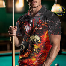 Load image into Gallery viewer, Eagle Fire Flame Pool 9 Ball &amp; 8 Ball Men's Billiard Shirt Custom Billiard Polo &amp; 1/4 Zip Attire NYN2494