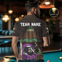 Load image into Gallery viewer, Funny Pool 8 Ball Smoking Men's Billiard Team Shirt Custom Billiard Polo &amp; 1/4 Zip Attire NYN2495