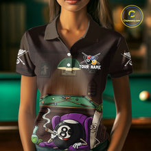 Load image into Gallery viewer, Funny Pool 8 Ball Smoking Women's Billiard Team Shirt Custom Billiard Polo &amp; 1/4 Zip Attire NYN2495