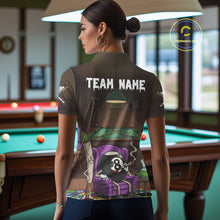 Load image into Gallery viewer, Funny Pool 8 Ball Smoking Women's Billiard Team Shirt Custom Billiard Polo &amp; 1/4 Zip Attire NYN2495