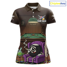 Load image into Gallery viewer, Funny Pool 8 Ball Smoking Women's Billiard Team Shirt Custom Billiard Polo &amp; 1/4 Zip Attire NYN2495