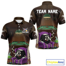 Load image into Gallery viewer, Funny Pool 8 Ball Smoking Men's Billiard Team Shirt Custom Billiard Polo &amp; 1/4 Zip Attire NYN2495