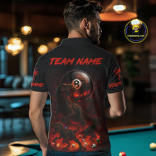 Load image into Gallery viewer, Fire Flame Dinosaur &amp; Pool 8 Ball Men Billiard Team Shirt Custom Billiard Polo &amp; 1/4-Zip Attire NYN2498