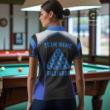 Load image into Gallery viewer, Funny Bass Hold Pool 8 Ball Women's Billiard Team Shirt Custom Billiard Polo &amp; 1/4-Zip Attire|Blue NYN2500