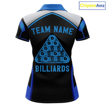Load image into Gallery viewer, Funny Bass Hold Pool 8 Ball Women's Billiard Team Shirt Custom Billiard Polo &amp; 1/4-Zip Attire|Blue NYN2500