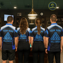 Load image into Gallery viewer, Funny Bass Hold Pool 8 Ball Men's Billiard Team Shirt Custom Billiard Polo &amp; 1/4-Zip Attire|Blue NYN2500