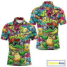 Load image into Gallery viewer, Graffiti Funny Crocodile Pool 8 Ball Men Billiard Team Shirt Custom Billiard Balls Attire NYN2501