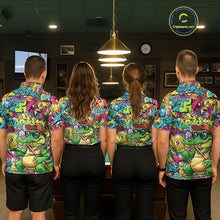 Load image into Gallery viewer, Graffiti Funny Crocodile Pool 8 Ball Men Billiard Team Shirt Custom Billiard Balls Attire NYN2501