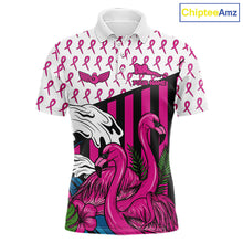 Load image into Gallery viewer, Custom Breast Cancer Awareness Pool Ball Men's Billiard Shirt Funny Flamingo Billiard Attire NYN2504