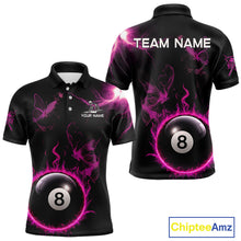 Load image into Gallery viewer, Pink Smokes Butterfly Pool 8 Ball Men's Billiard Team Shirt Custom Billiard Polo &amp; 1/4-Zip Attire NYN2505
