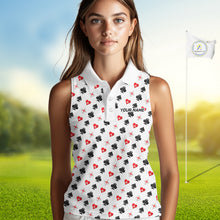 Load image into Gallery viewer, Custom Poker Golf Sleeveless Polo Shirt For Womens Personalized Name Funny Golf Team Attire Golfer Gift NYN2851