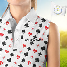 Load image into Gallery viewer, Custom Poker Golf Sleeveless Polo Shirt For Womens Personalized Name Funny Golf Team Attire Golfer Gift NYN2851