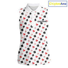 Load image into Gallery viewer, Custom Poker Golf Sleeveless Polo Shirt For Womens Personalized Name Funny Golf Team Attire Golfer Gift NYN2851