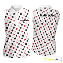 Load image into Gallery viewer, Custom Poker Golf Sleeveless Polo Shirt For Womens Personalized Name Funny Golf Team Attire Golfer Gift NYN2851