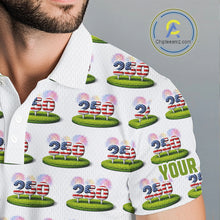 Load image into Gallery viewer, American Flag Grass Mens Golf Polo Shirt Patriotic USA Golf Shirts, Golf Gift NYN2853