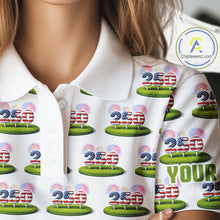 Load image into Gallery viewer, American Flag Grass Womens Golf Polo Shirt Patriotic USA Golf Shirts, Golf Gift NYN2853