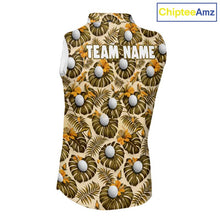 Load image into Gallery viewer, Personalized Tropical Yellow Monstera &amp; Golfs Pattern Custom Golf Sleeveless Polo Shirt For Women Golf Clothes NYN2865