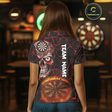 Load image into Gallery viewer, Custom White And Black Silver Chains Dartboards Dart Shirts For Women, Dart Team Jerseys NYN0054
