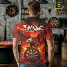 Load image into Gallery viewer, US Flag Eagle Flame Dartboard Darts Polo Shirts For Men Custom Patriotic Dart Team Jerseys NYN2507