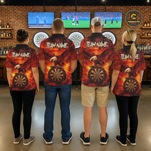 Load image into Gallery viewer, US Flag Eagle Flame Dartboard Darts Polo Shirts For Men Custom Patriotic Dart Team Jerseys NYN2507