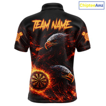 Load image into Gallery viewer, Eagle Couple Flame Dartboard &amp; Arrow Men Darts Polo Shirt Custom Outfits Dart Team Jerseys NYN2508